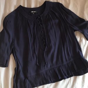 Madewell sunpleat lace-up top